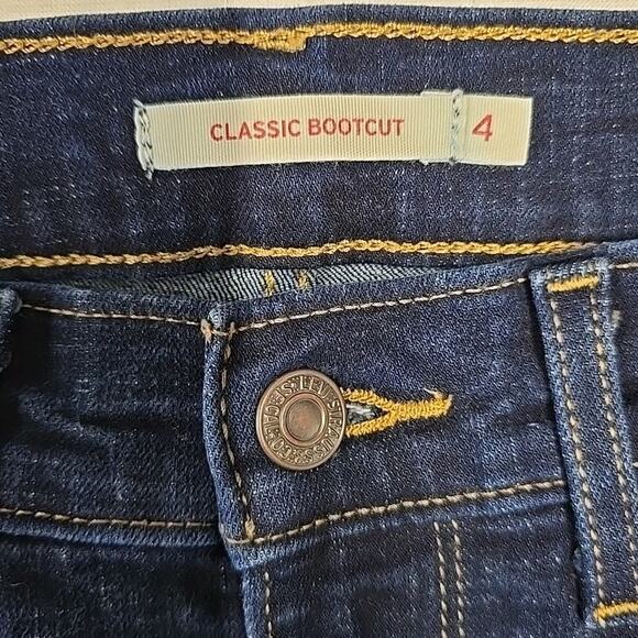 Levis Womens Classic Bootcut Jeans Size 4 W27 L32 Dark Wash Stretch Blue Denim - Picture 5 of 10